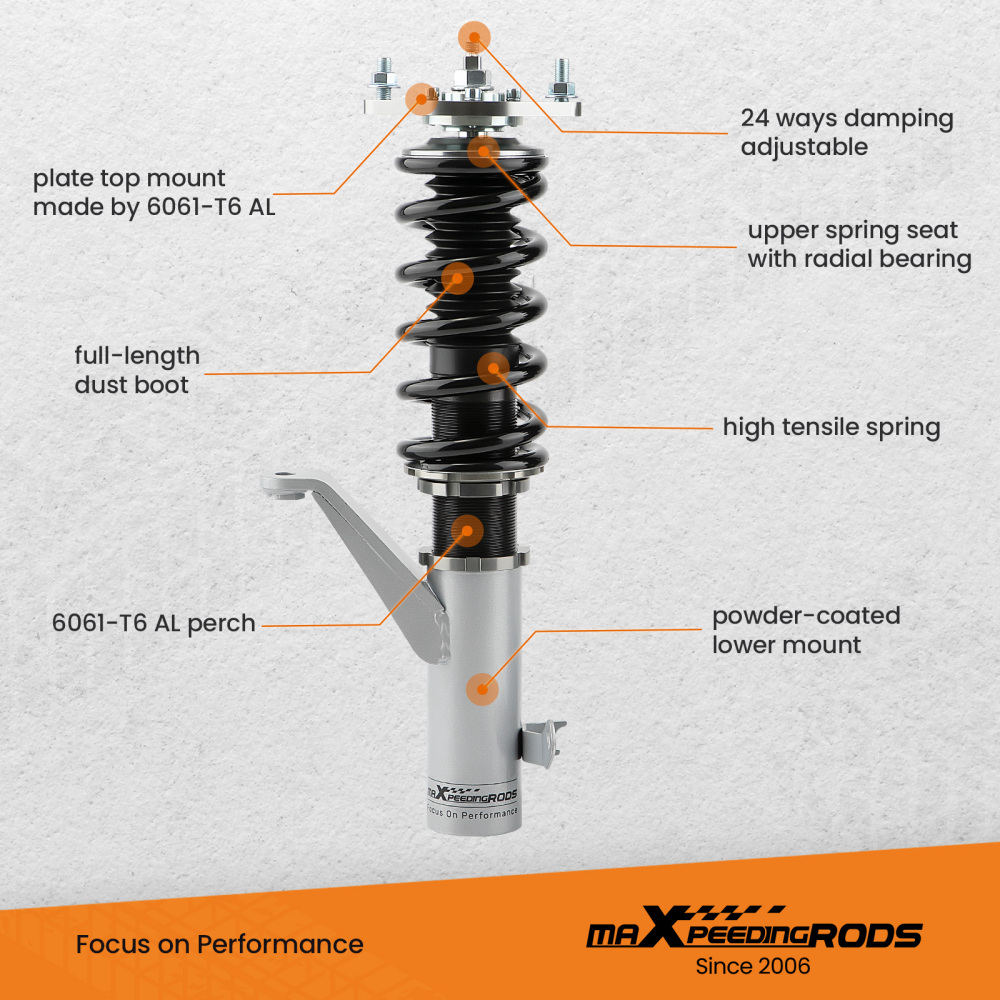 Coilover Suspensión y dirección Amortiguadores compatible para Honda Civic (EM2) 01-05 coilover